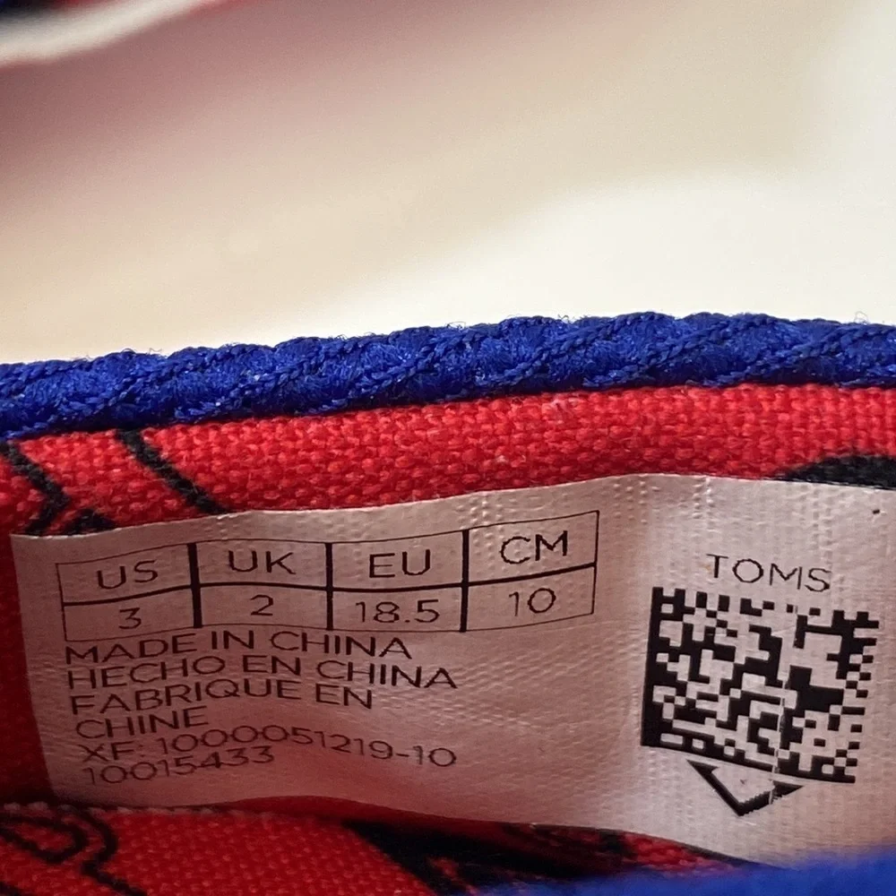 Toms x Marvel Spider-Man Baby Lima Shoes Size T3